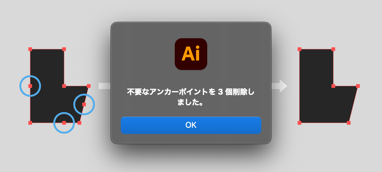 直線上の不要なアンカーポイントを削除